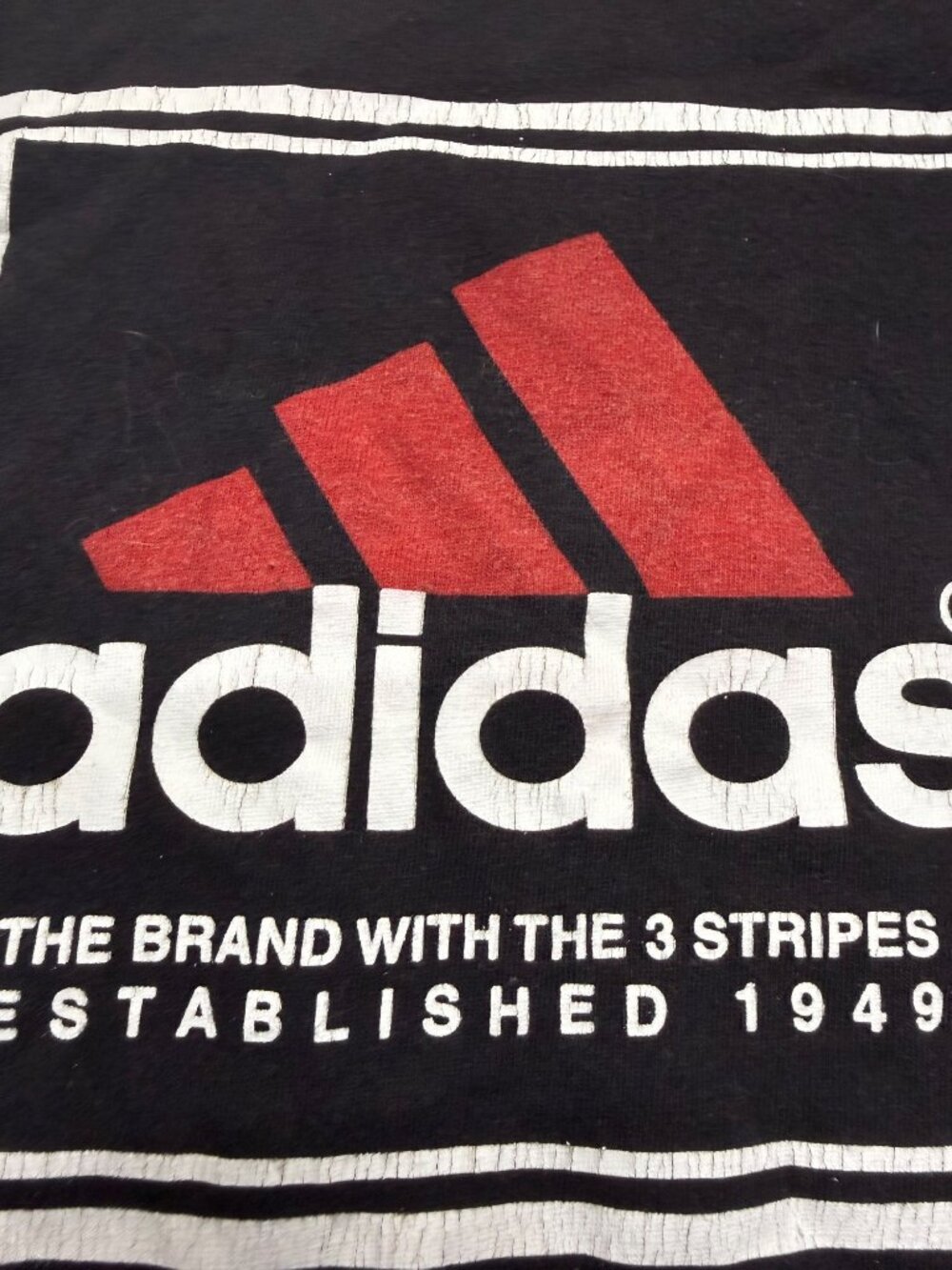 Adidas Black Three Stripe Logo Crewneck Short Sleeve Men's T-shirt XL - Picture 3 of 5